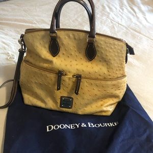 Dooney & Bourke yellow ostrich leather bag